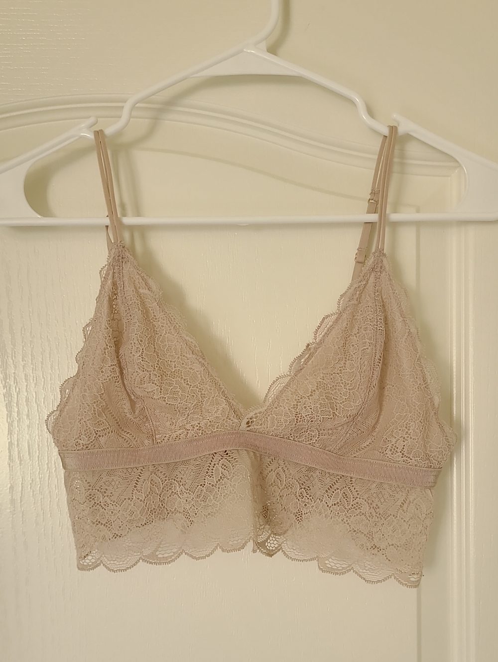 Madewell Liana Longline Lace Bralette Tan Unlined Medium Feminine Romantic Sheer